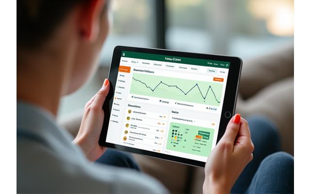 Veridian Bloom's user-friendly wellness platform on a tablet, showing personalized data and content
